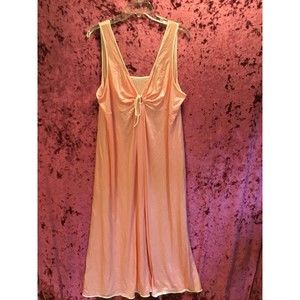 Vintage nightgown maxi dress kaftan peach pink Vassarette size 44 large